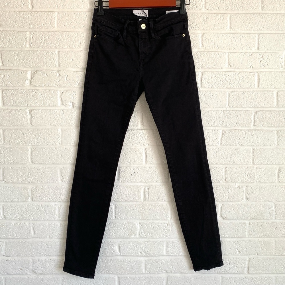 FRAME Jeans Womens Black 25 Denim Le Skinny de Jeanne